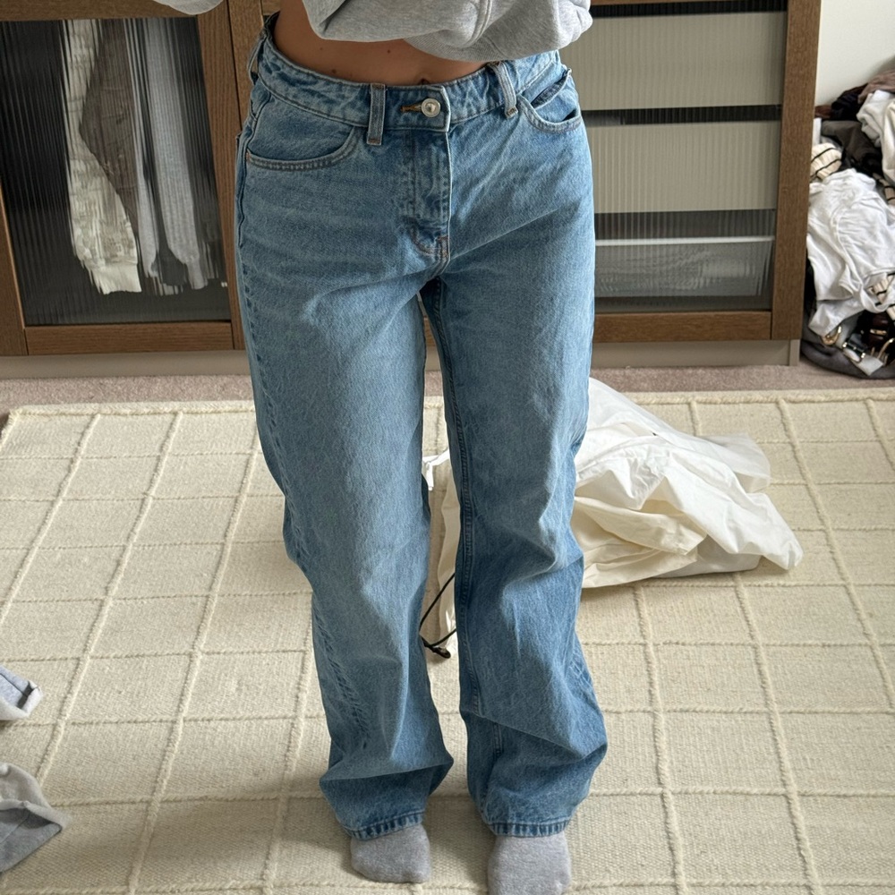 Zara Light Blue Straight-Leg Women's Jeans
